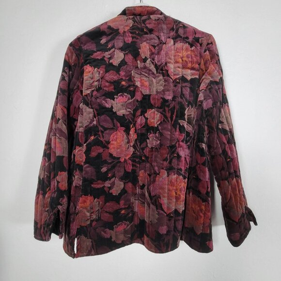 Vintage Sun'n Sand Floral Velvet Jacket With Chinese Knot Buttons - Picture 2 of 8